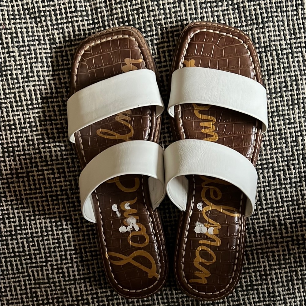 Sam Edelman Cream Double Strap Sandals